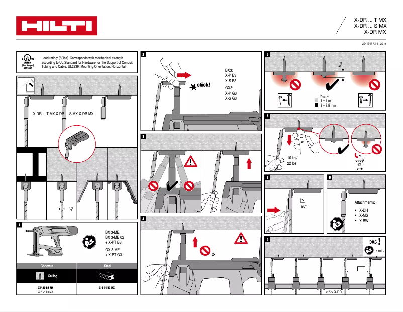 Page 1 de la notice Manuel utilisateur Hilti X-DR T MX