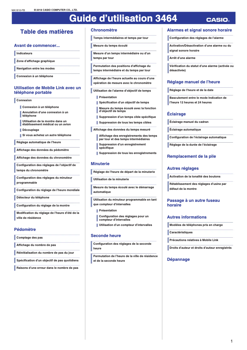 Página 1 del manual Manual de usuario Casio 3464