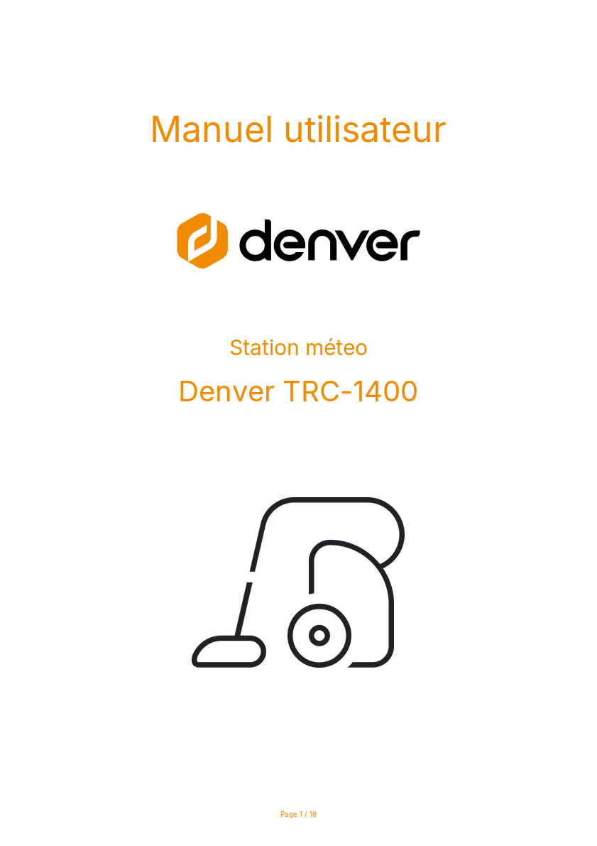 Image de la première page du manuel de l'appareil TRC-1400