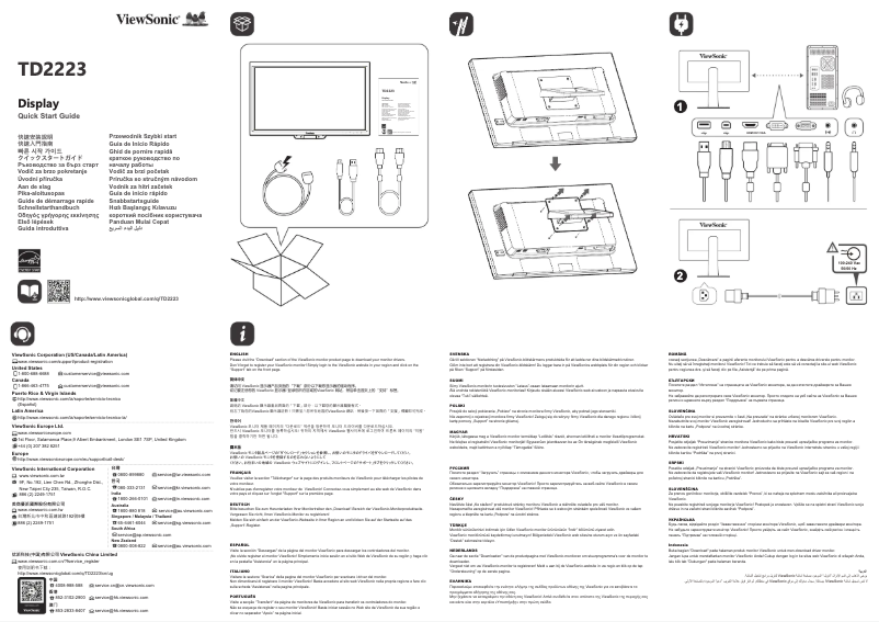 Page n°1 - Guide de démarrage rapide Viewsonic TD2223