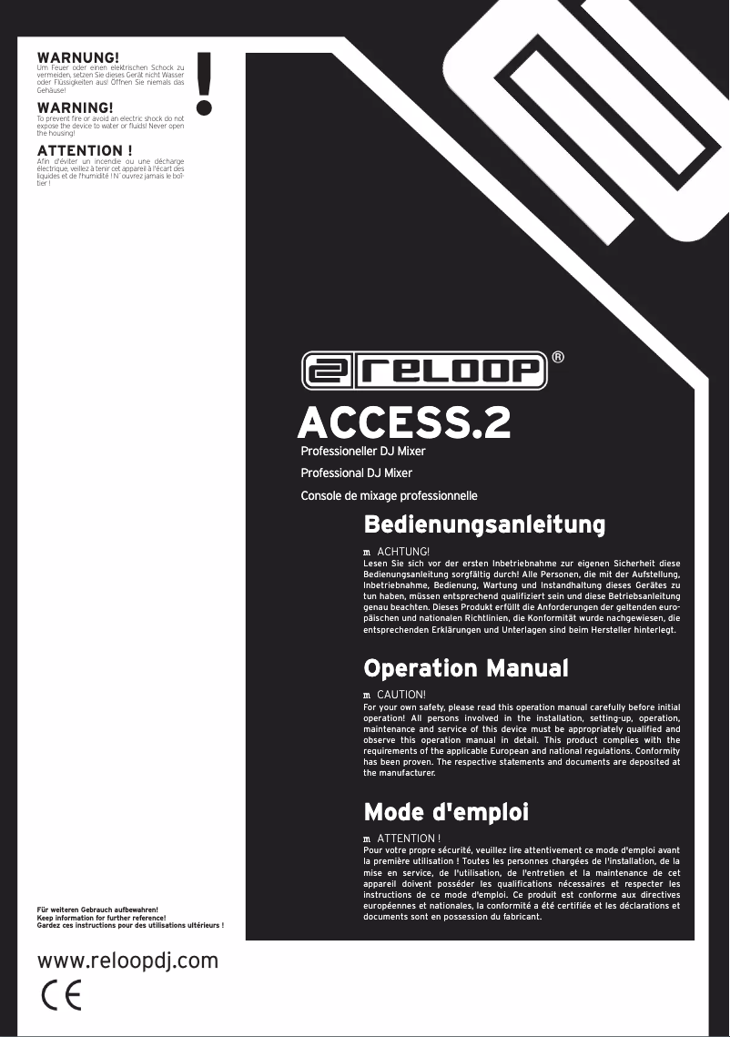 Page n°1 - Manuel utilisateur Reloop ACCESS.2