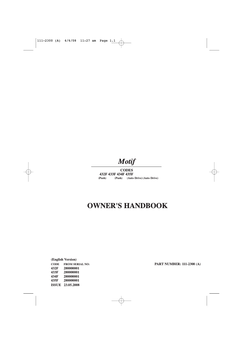 Página 1 del manual Manual de usuario Hayter MOTIF 48