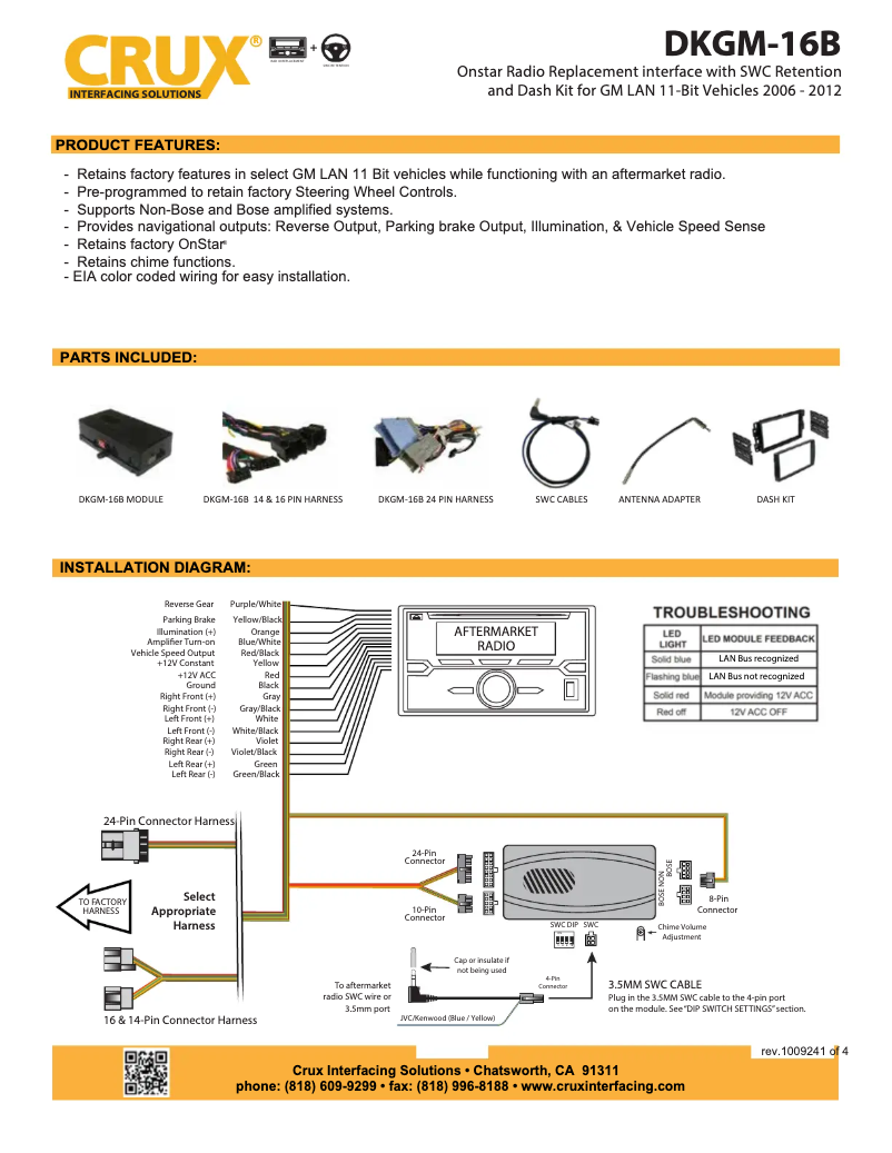 Page n°1 - Manuel utilisateur CRUX DKGM-16B