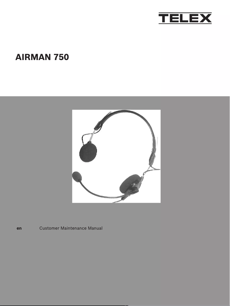 Page n°1 - Manuel utilisateur Telex Airman 750