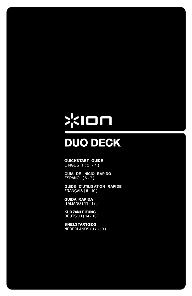 Page n°1 - Manuel utilisateur ION Duo Deck