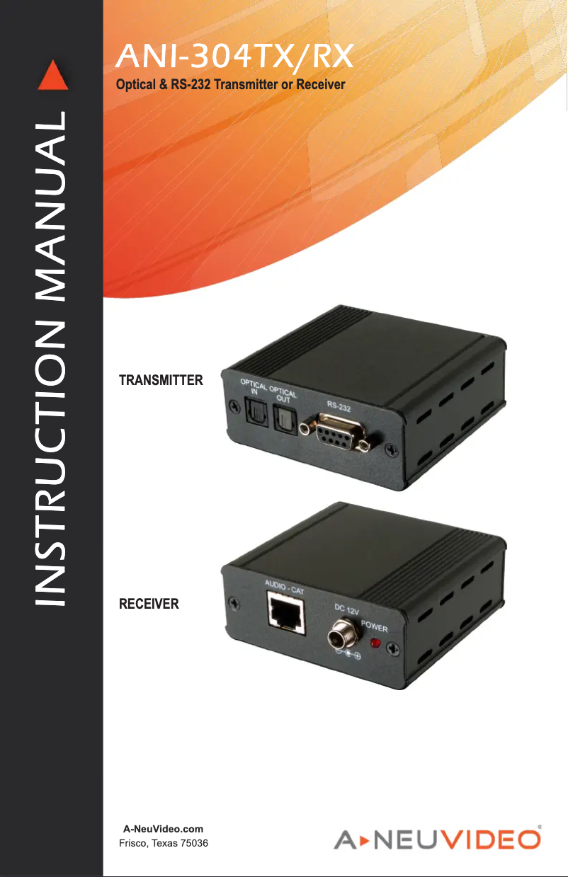 Page n°1 - Manuel utilisateur A-NeuVideo ANI-03TCDTX