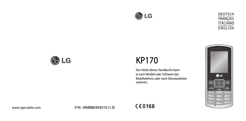 Image de la première page du manuel de l'appareil KP170