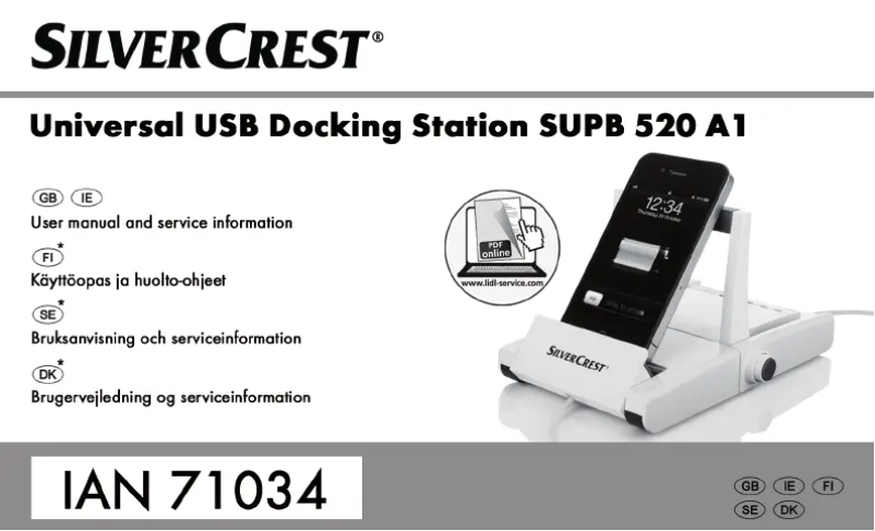 Page 1 de la notice Manuel utilisateur SilverCrest SUPB 520 A1