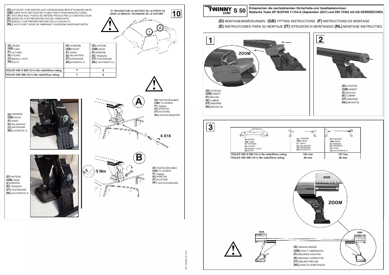 Page 1 de la notice Manuel utilisateur Twinny Load S 50