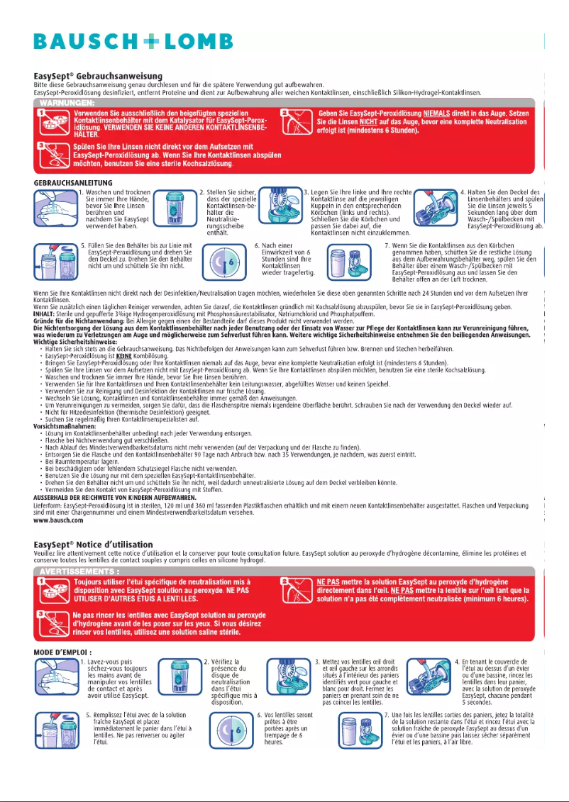 Imagen de la primera página del manual del dispositivo EasySept