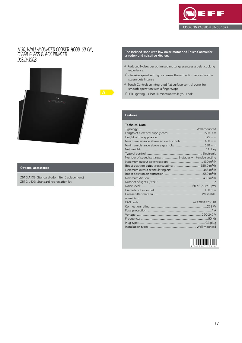 Image de la première page du manuel de l'appareil D63IDK1S0B