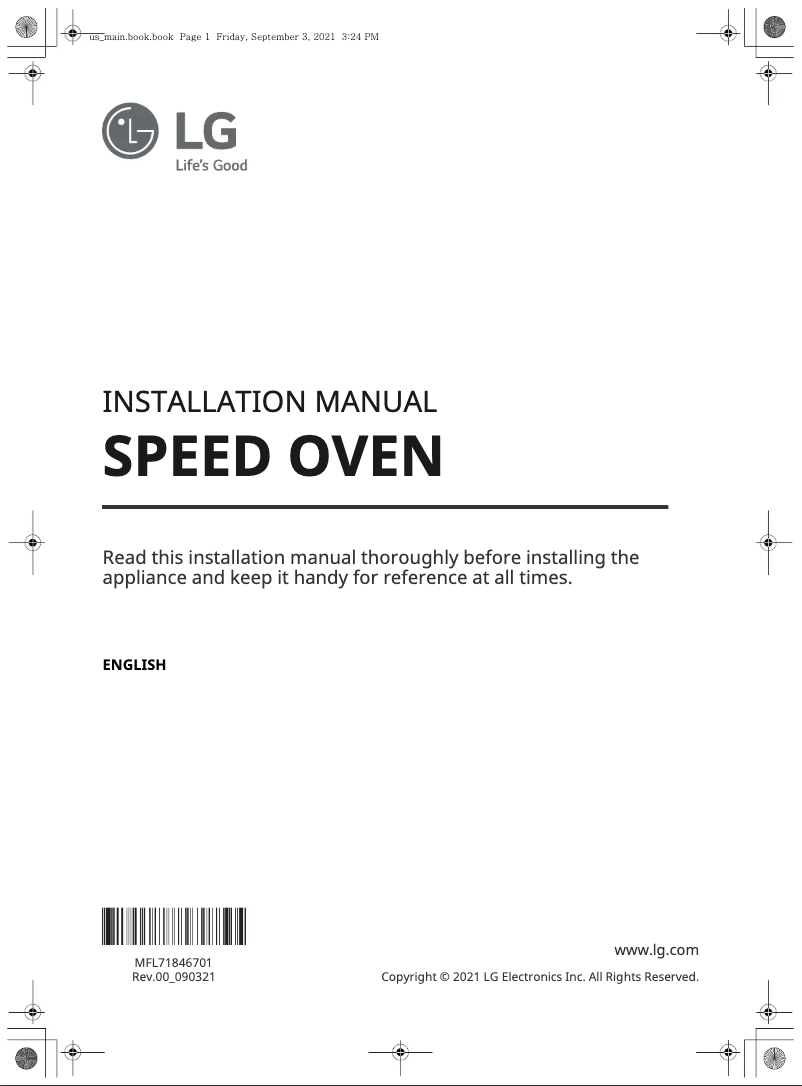 Page n°1 - Guide d'installation LG MZBZ1715S