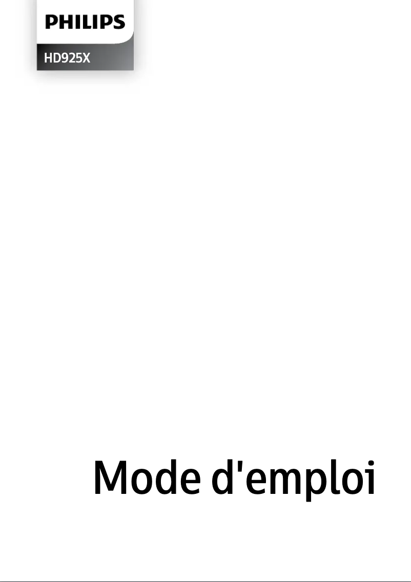 First page image of the manual for HD9200