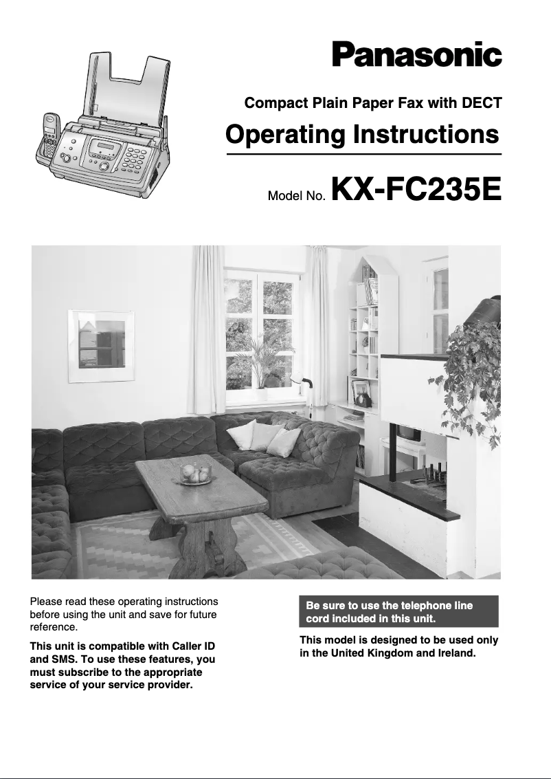 Page 1 de la notice Manuel utilisateur Panasonic KX-FC235E