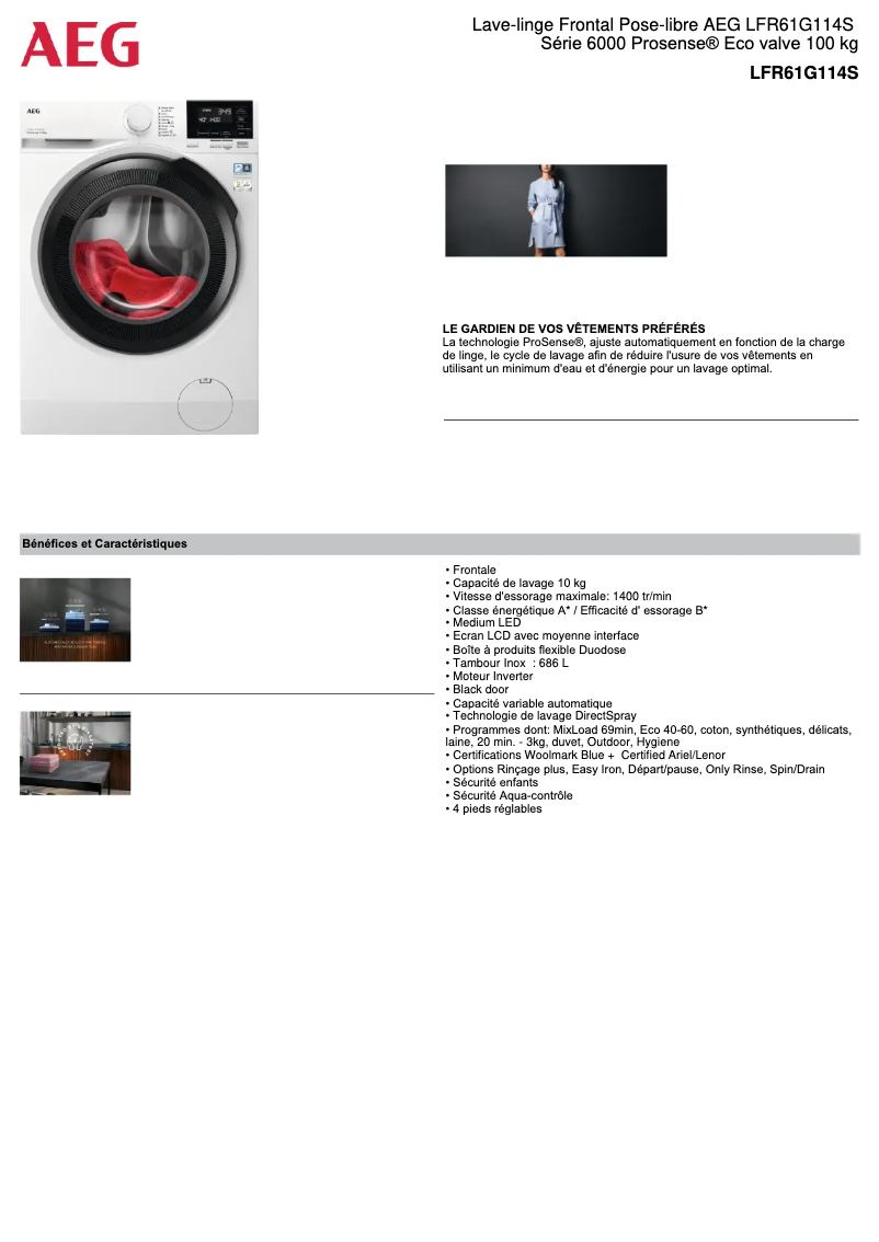 Image de la première page du manuel de l'appareil LFR61G114S