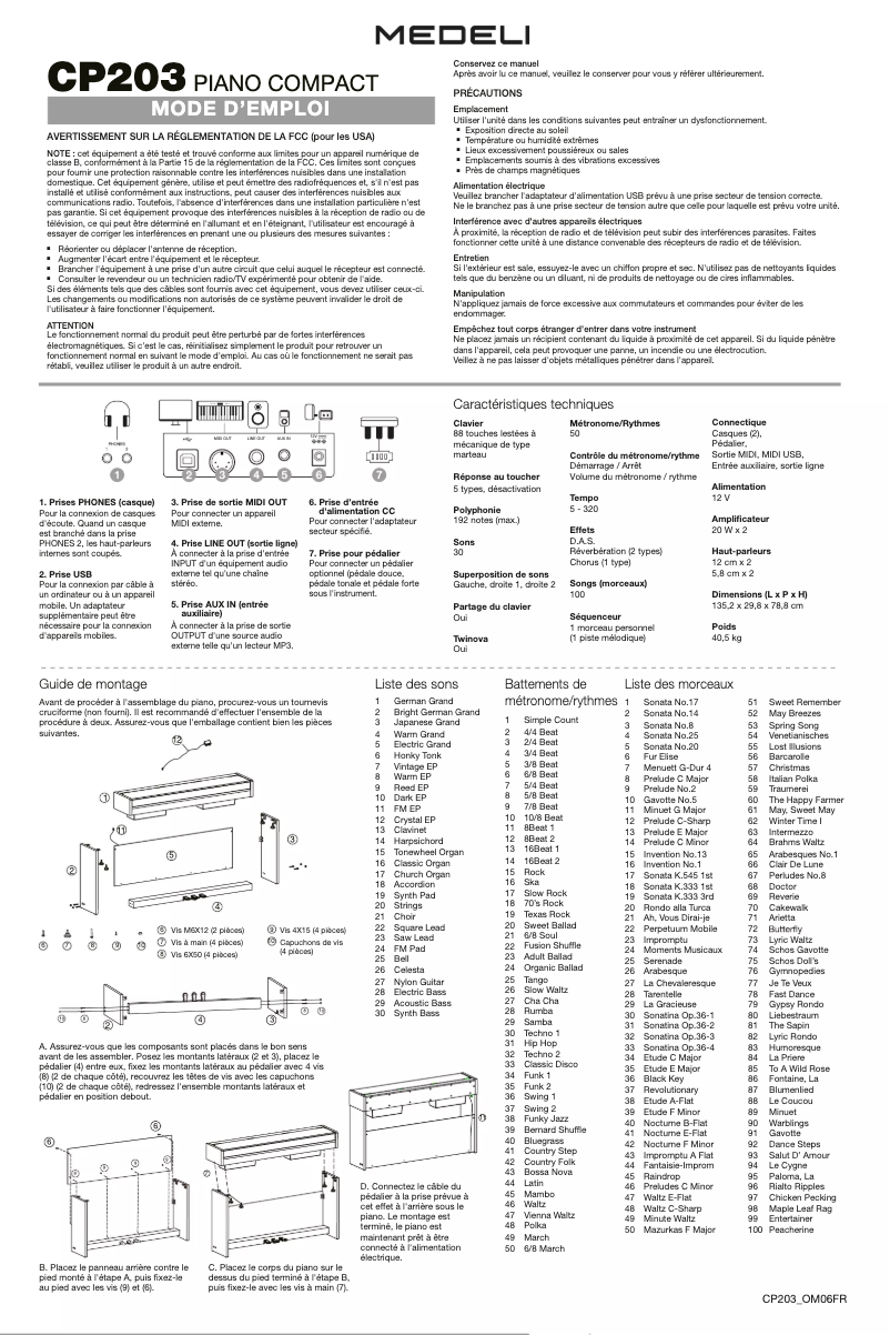 Imagen de la primera página del manual del dispositivo CP203