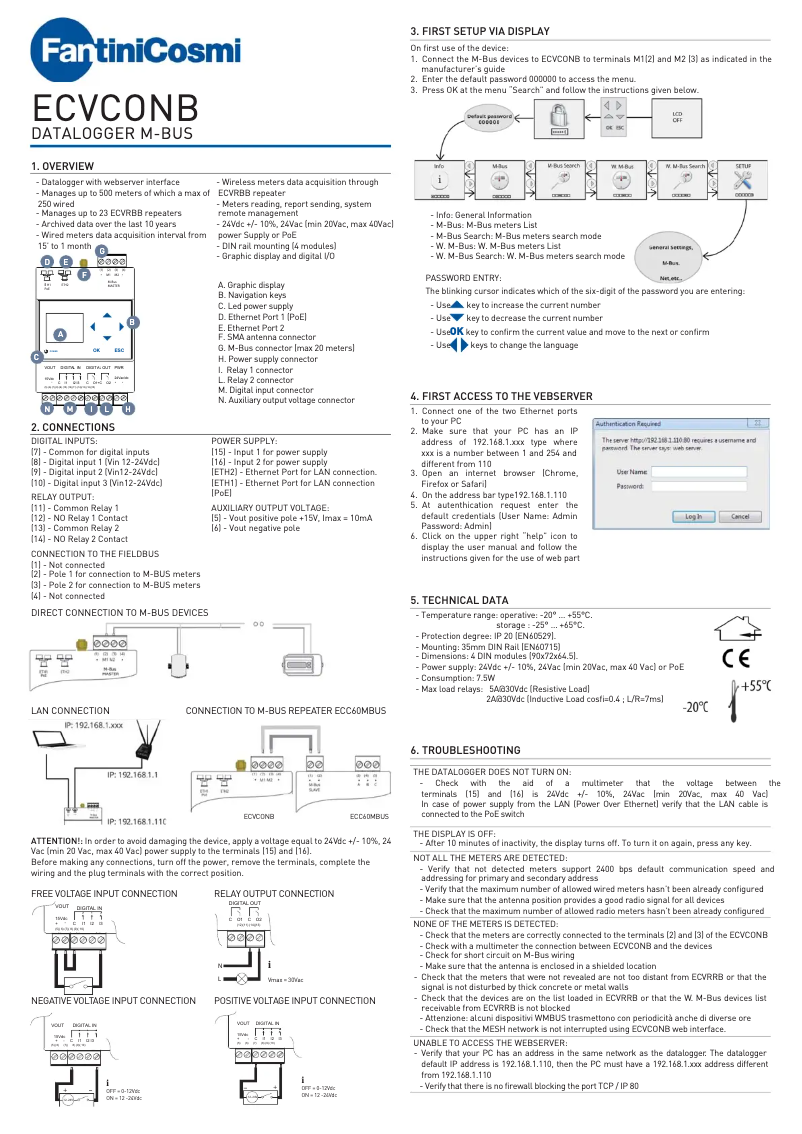 Image de la première page du manuel de l'appareil ECVCONB