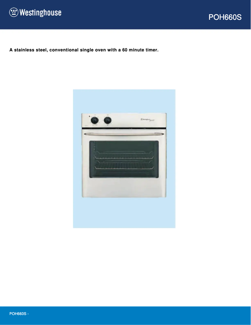 Page 1 de la notice Manuel utilisateur Westinghouse POH660S