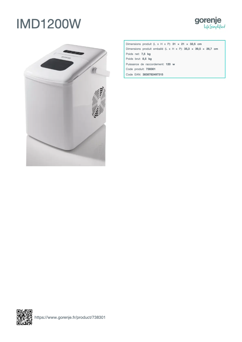 Image de la première page du manuel de l'appareil IMD1200W