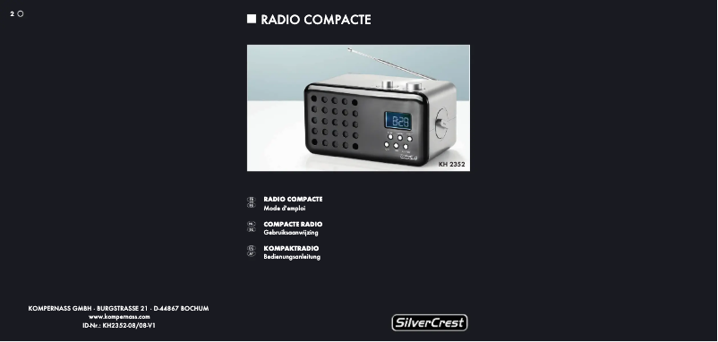 Page 1 de la notice Manuel utilisateur SilverCrest KH 2352