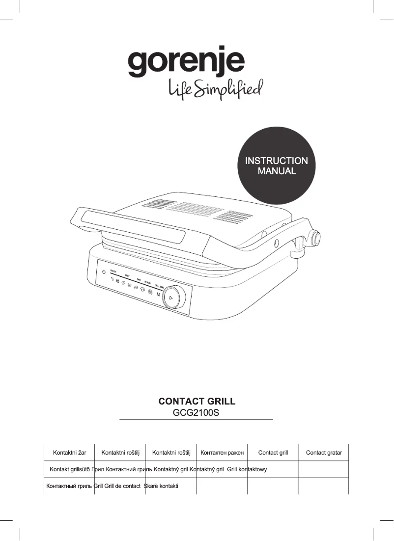Page 1 de la notice Manuel utilisateur Gorenje GCG2100S