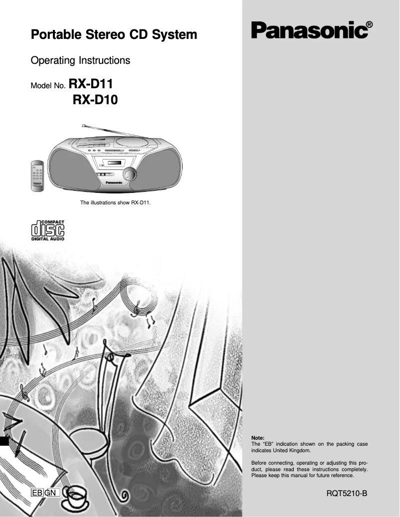 Image de la première page du manuel de l'appareil RX-D10