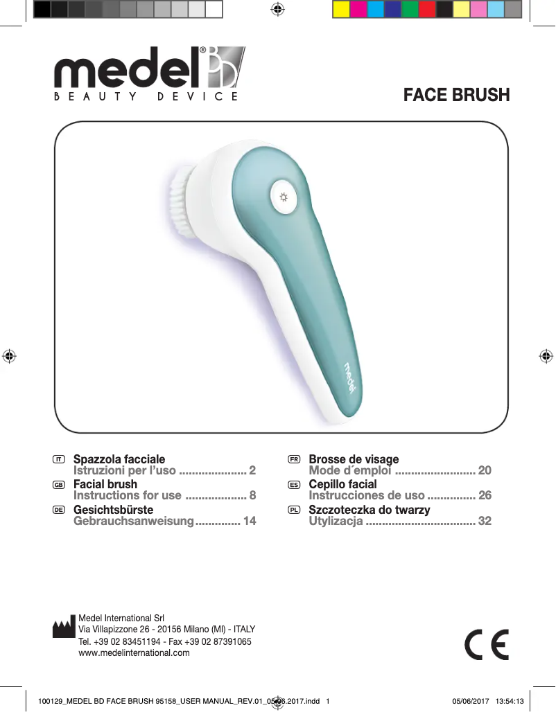 Image de la première page du manuel de l'appareil Face Brush