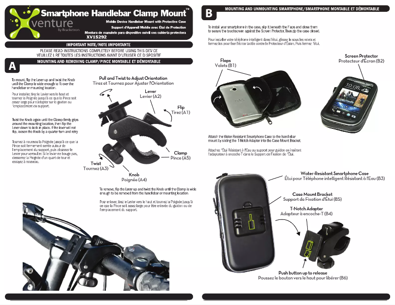 Page 1 de la notice Manuel utilisateur Bracketron XV1-529-2
