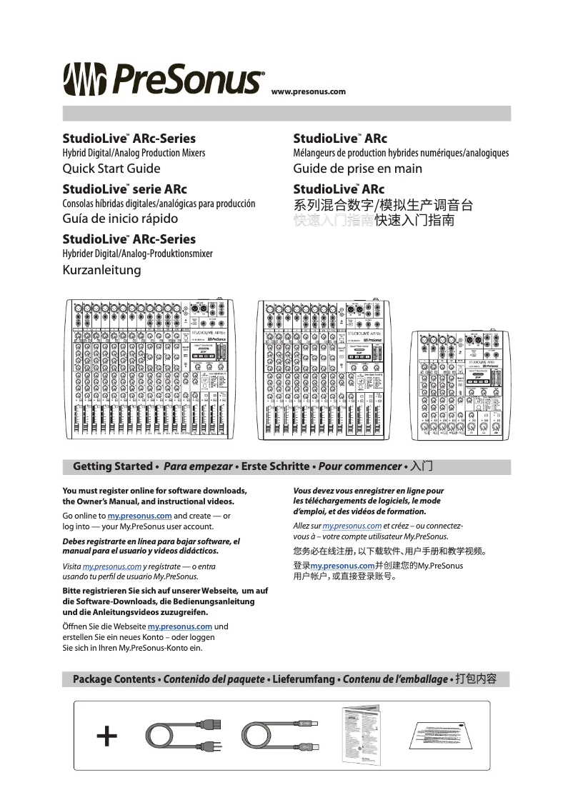 Image de la première page du manuel de l'appareil StudioLive AR12c