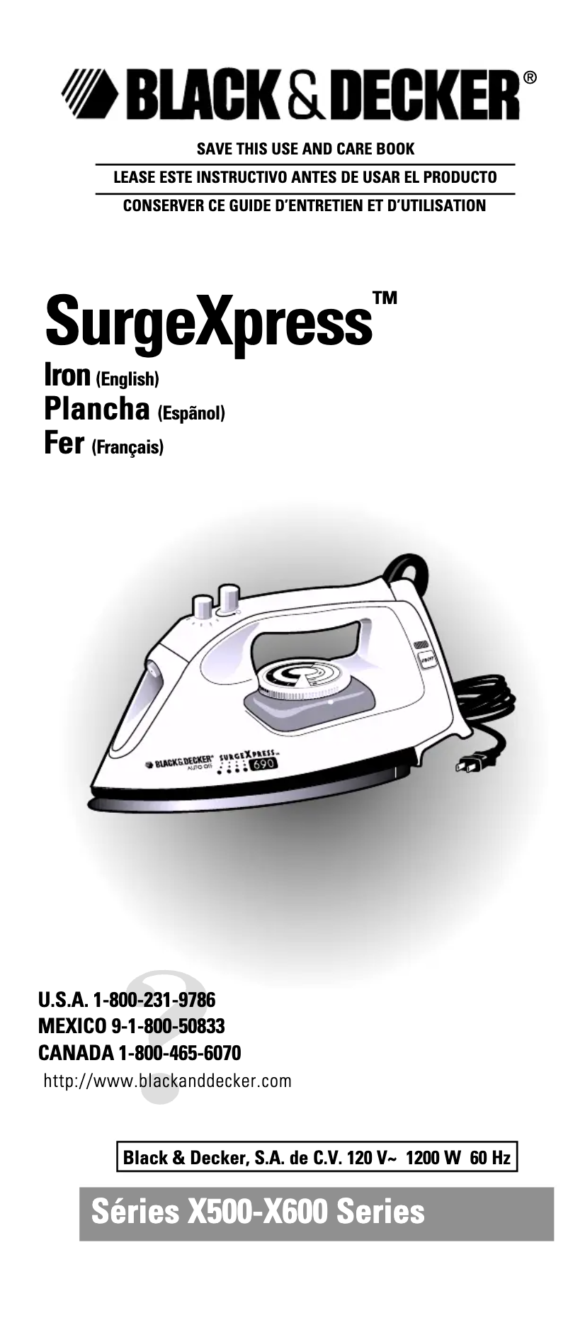 Page n°1 - Manuel utilisateur Black & Decker SurgeXpress X560