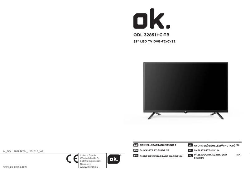 Page n°1 - Manuel utilisateur OK ODL 32851HC-TB