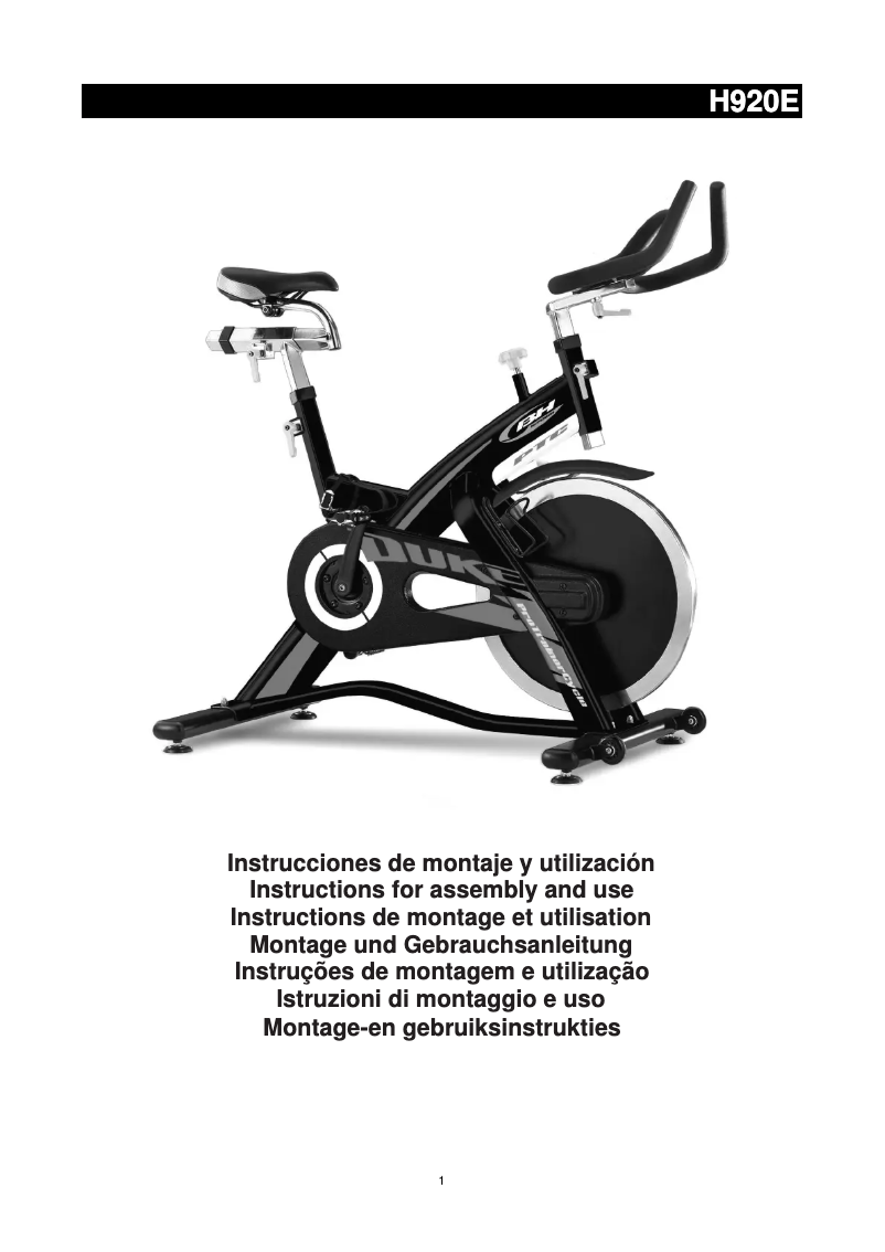 Page 1 de la notice Manuel utilisateur BH Fitness Rex Electronic H921E