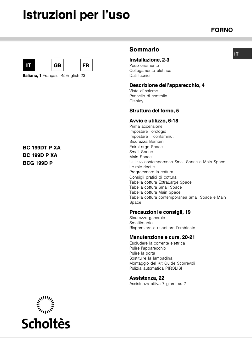 Image de la première page du manuel de l'appareil BC 199D P XA