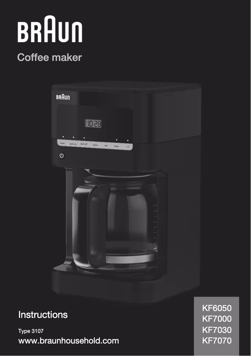 Page 1 of the manual User Manual Braun BrewSense KF6050