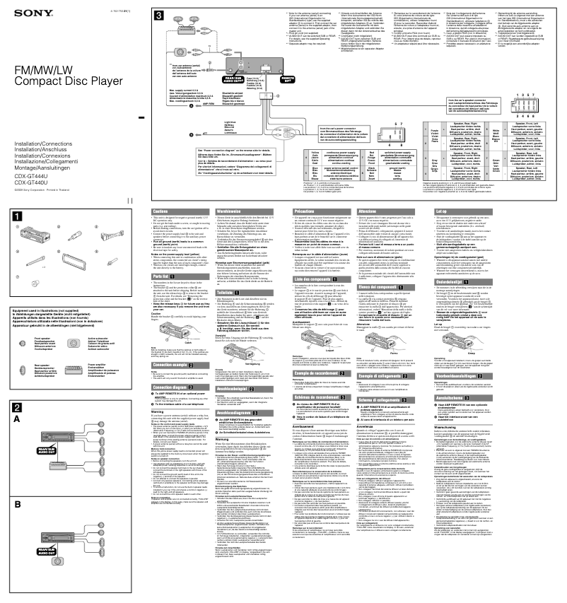 Page n°1 - Guide d'installation Sony CDX-GT444U