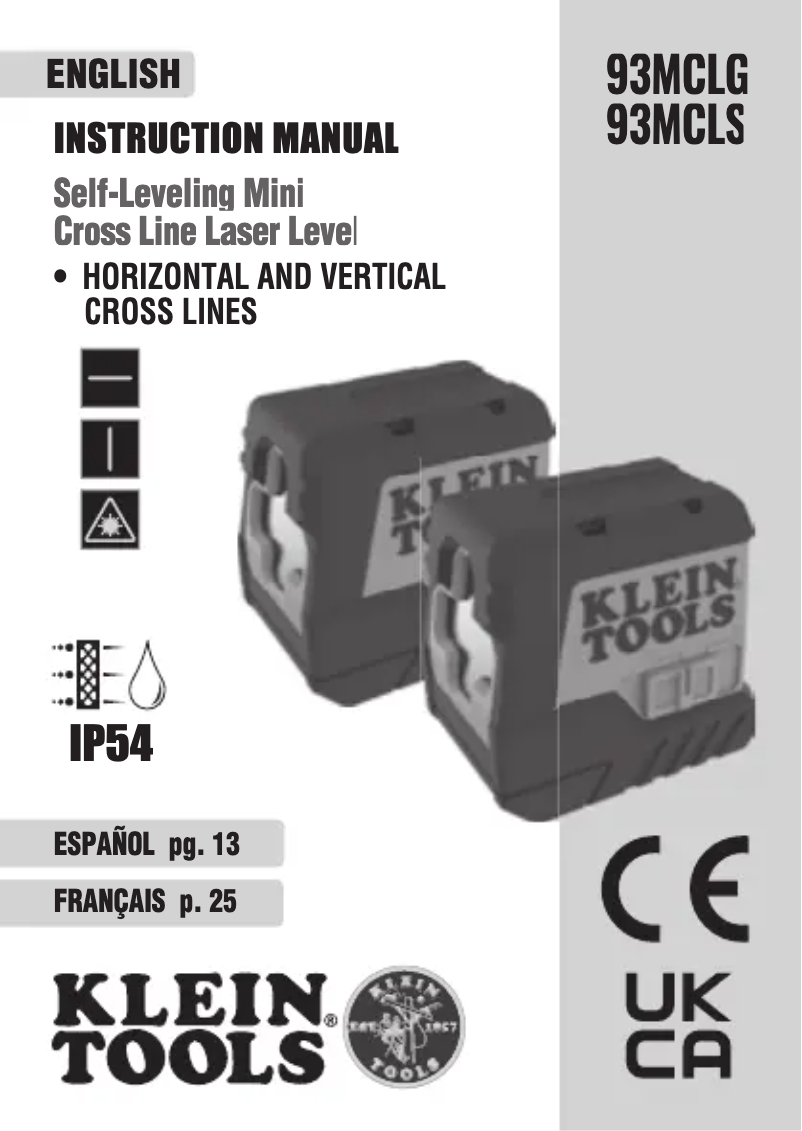 Página 1 del manual Manual de usuario Klein Tools 93MCLS