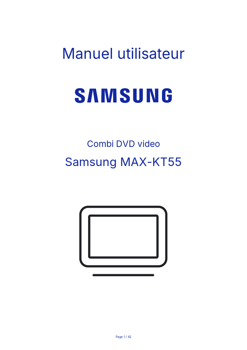 Page n°1 - Manuel utilisateur Samsung MAX-KT55