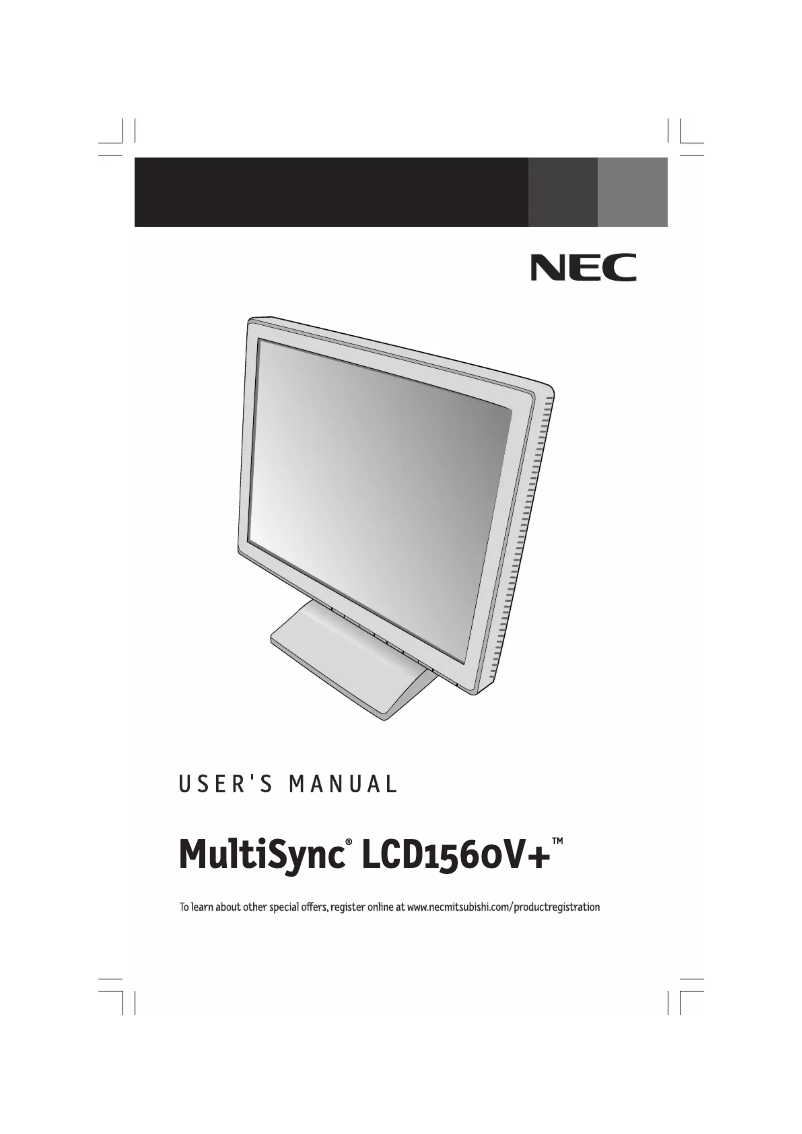 Page n°1 - Manuel utilisateur NEC MultiSync LCD1560V