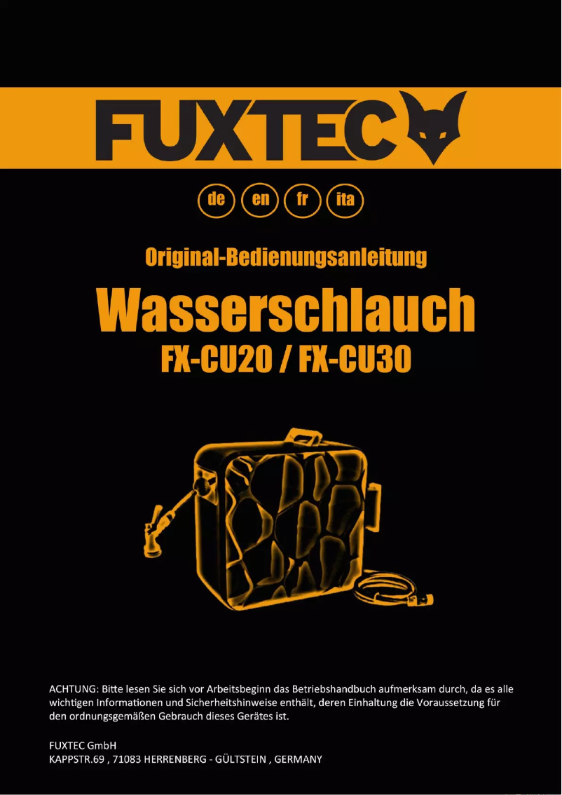 Page 1 de la notice Manuel utilisateur Fuxtec FX-CU30