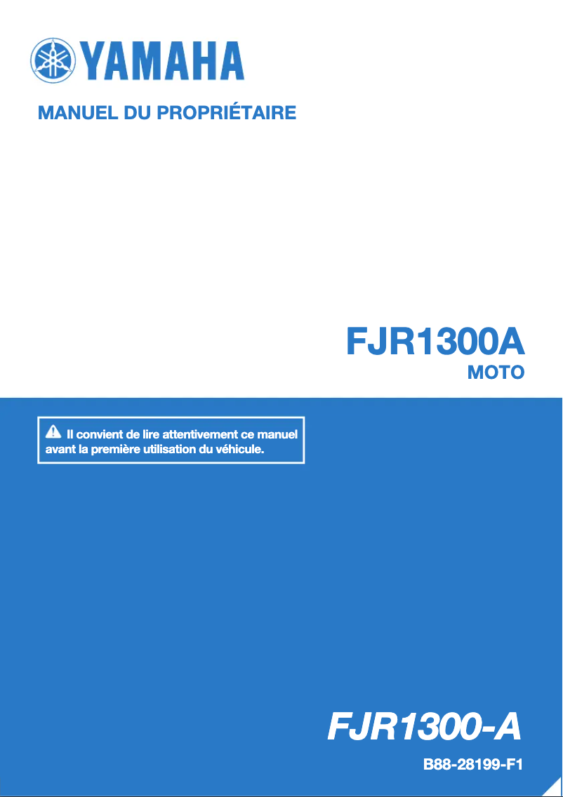 Page 1 de la notice Manuel utilisateur Yamaha FJR1300A (2018)