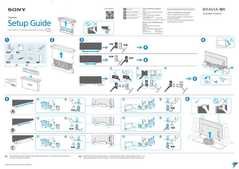 Page n°1 - Guide d'installation Sony XR-65A80K