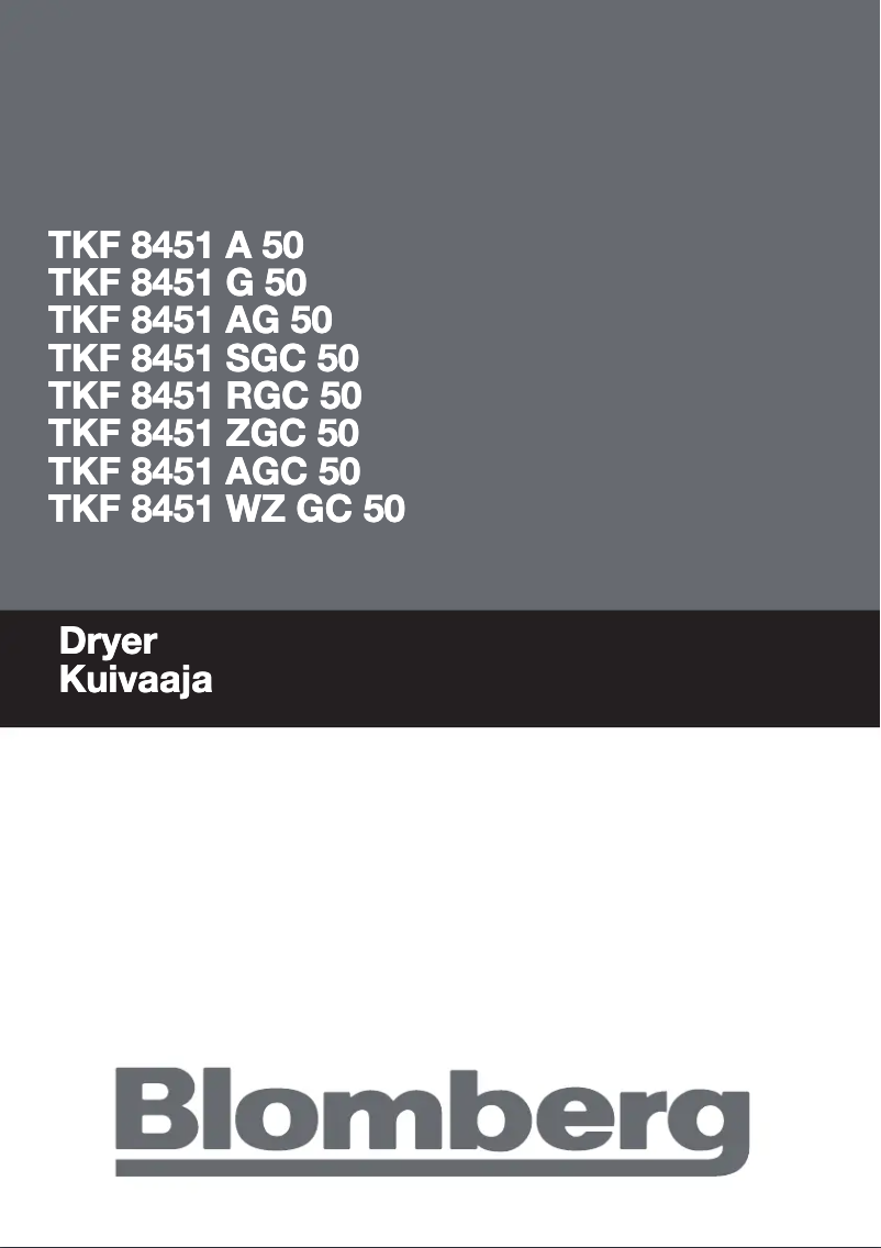 Image de la première page du manuel de l'appareil TKF 8451 AGC 50