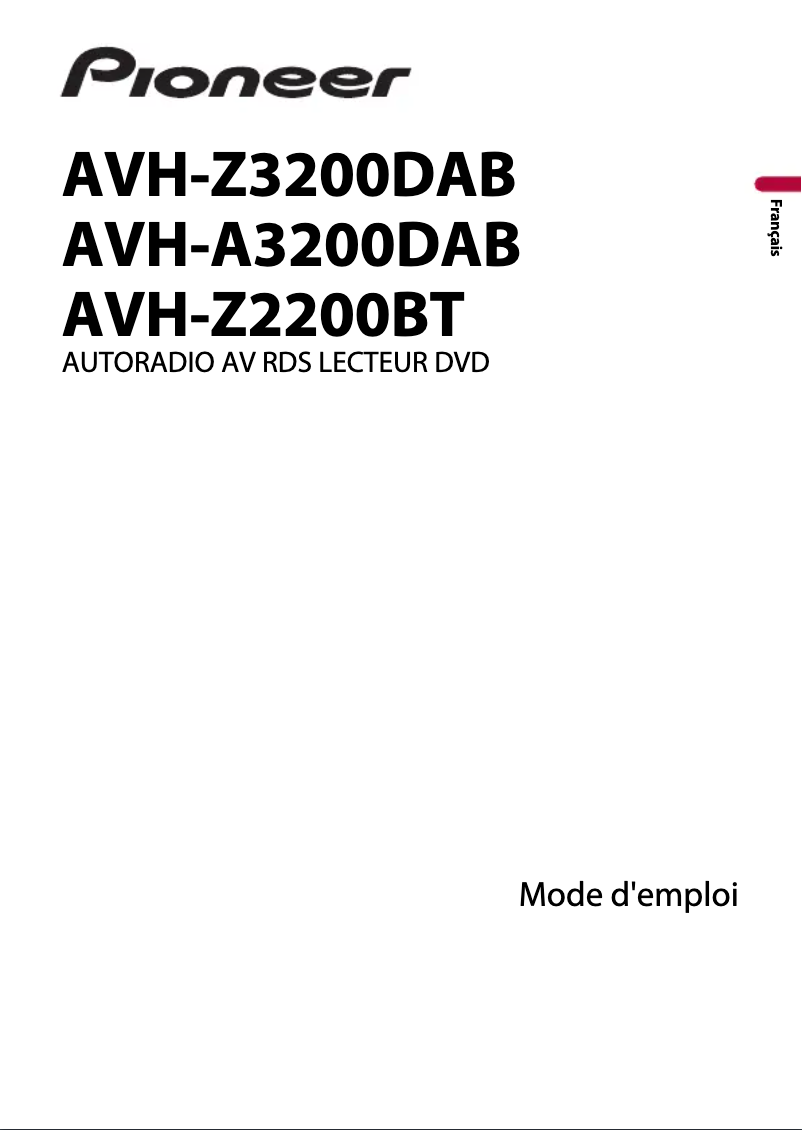 Page n°1 - Manuel utilisateur Pioneer AVH-Z2200BT