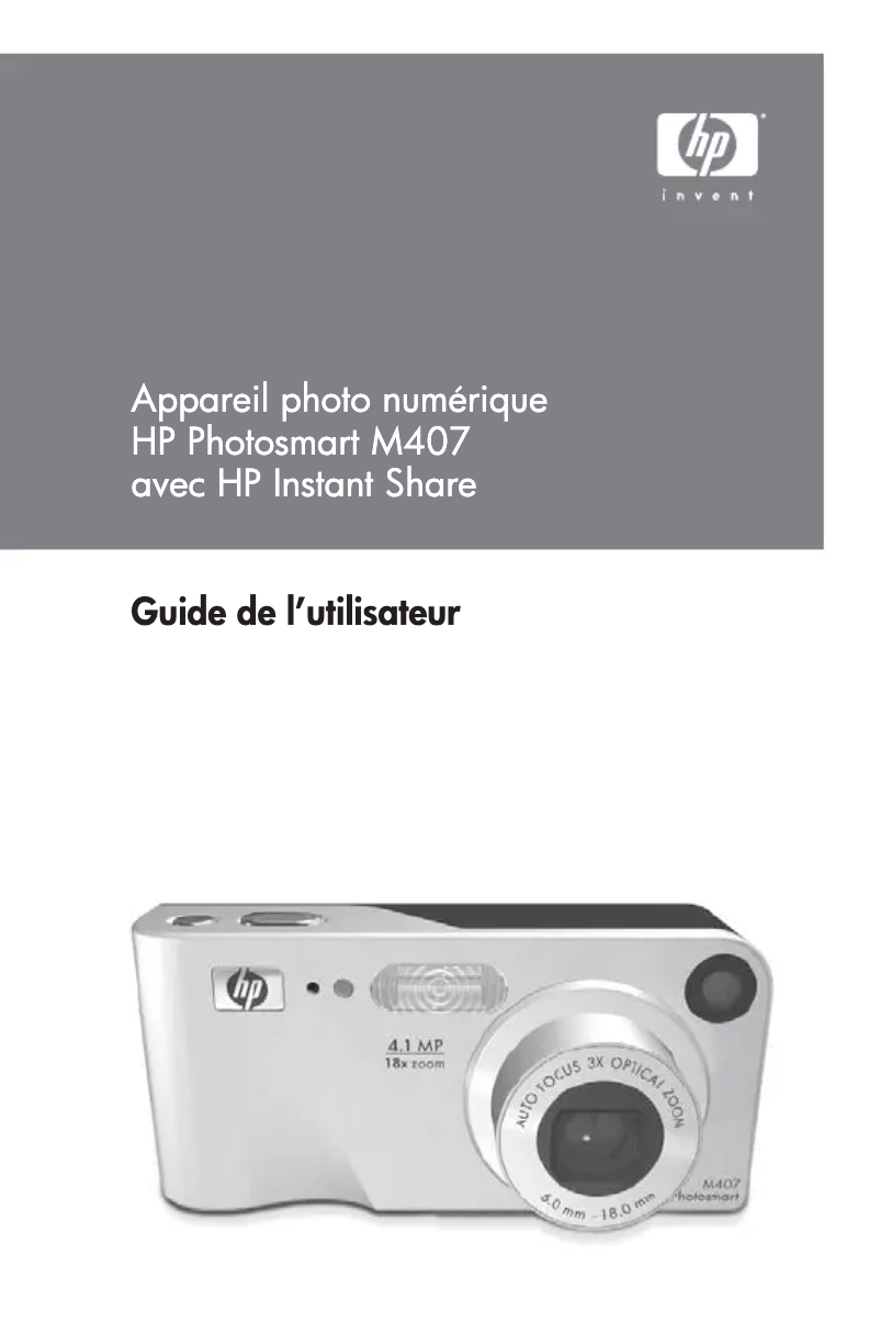 Page 1 de la notice Manuel utilisateur HP PhotoSmart M407