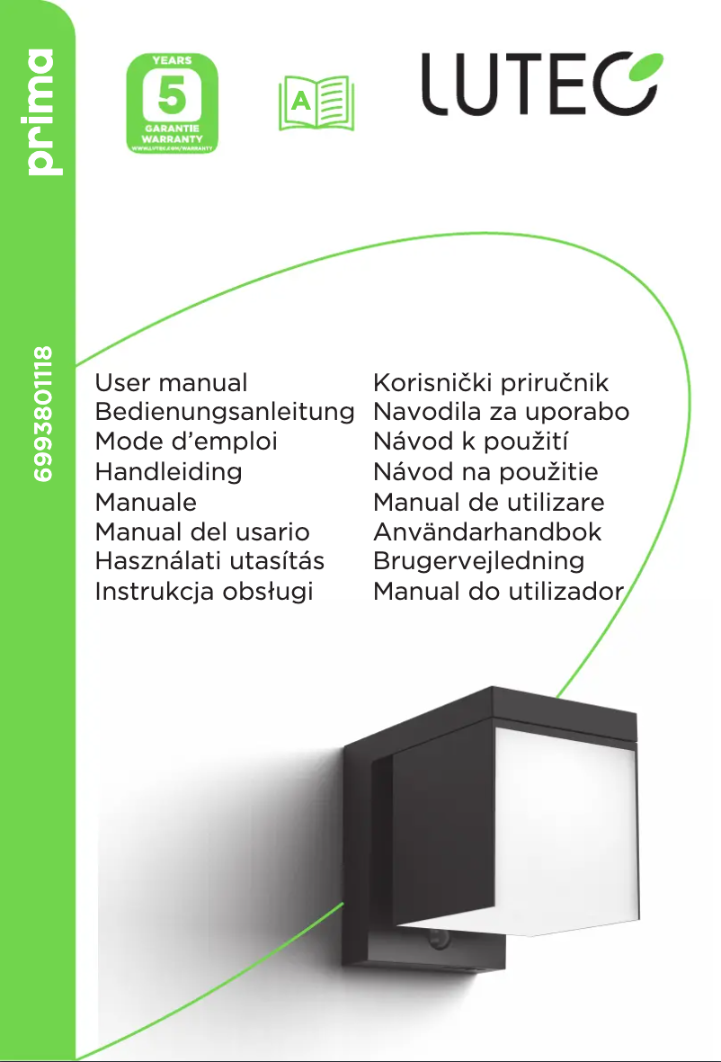 Page 1 de la notice Manuel utilisateur Lutec Prima