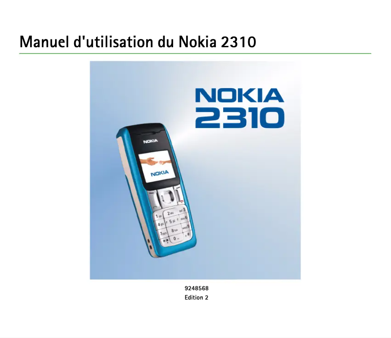 Page 1 de la notice Manuel utilisateur Nokia 2310