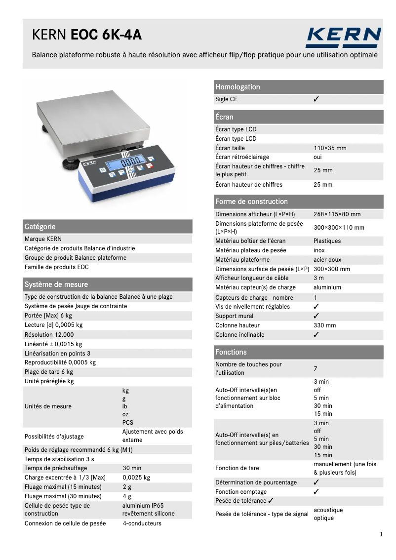 Image de la première page du manuel de l'appareil EOC 6K-4A
