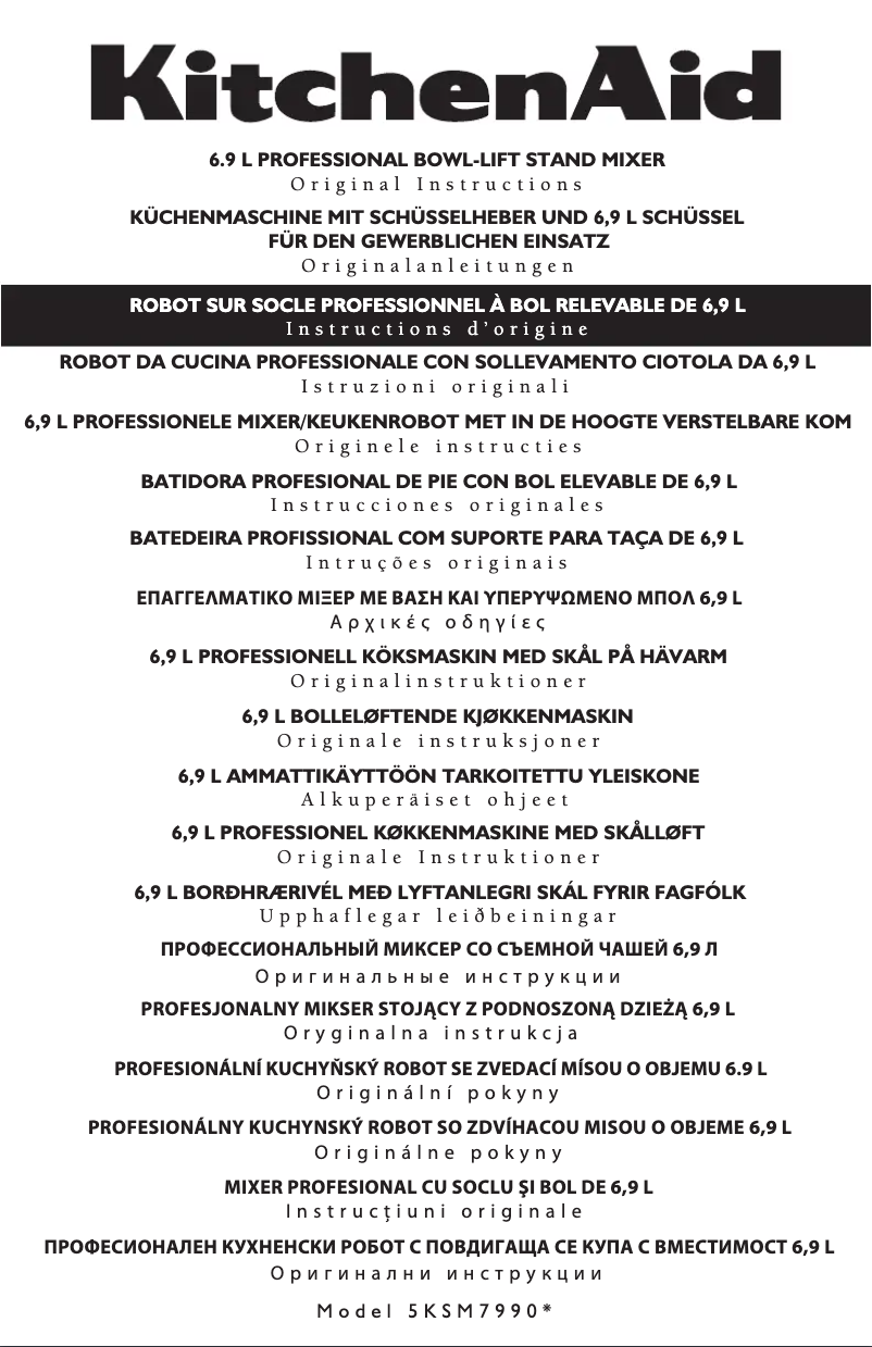 Page n°1 - Manuel utilisateur Bartscher 5KSM7990