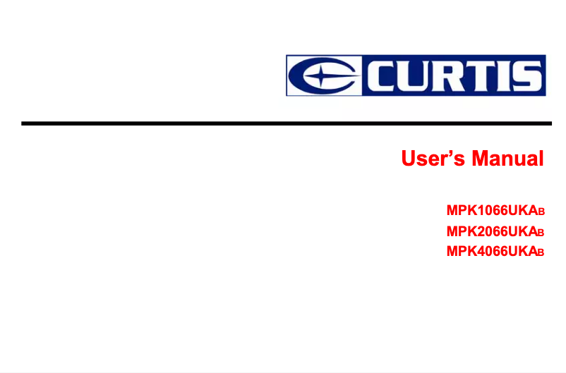 Page 1 de la notice Manuel utilisateur Curtis MPK2066UKAB