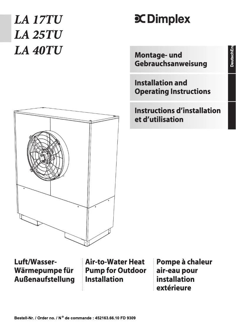 Page n°1 - Manuel utilisateur Dimplex LA25TU